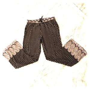 Black paisley wide leg pant